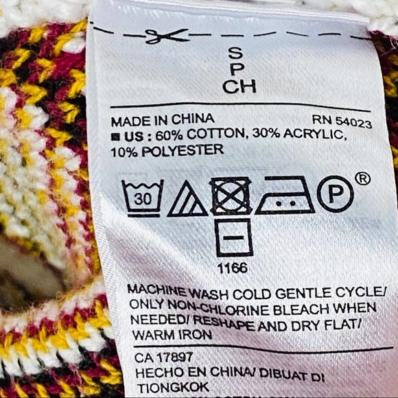 OLD NAVY White Long Sleeves AztecTrim Open Front Cardigan, Size Small - Picture 4 of 10